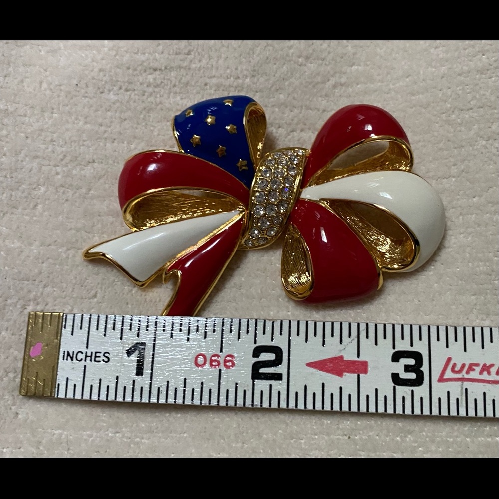 Joan Rivers Patriotic Bow brooch / pin - Picture 7 of 7